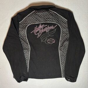 Harley Davidson Woman’s Pink Label Fleece Jacket Black/Pink 98561-15VW Size 1W